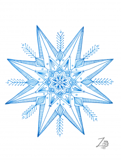 Blue Snowflake Mandala