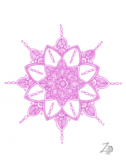 Pink Snowflake Mandala