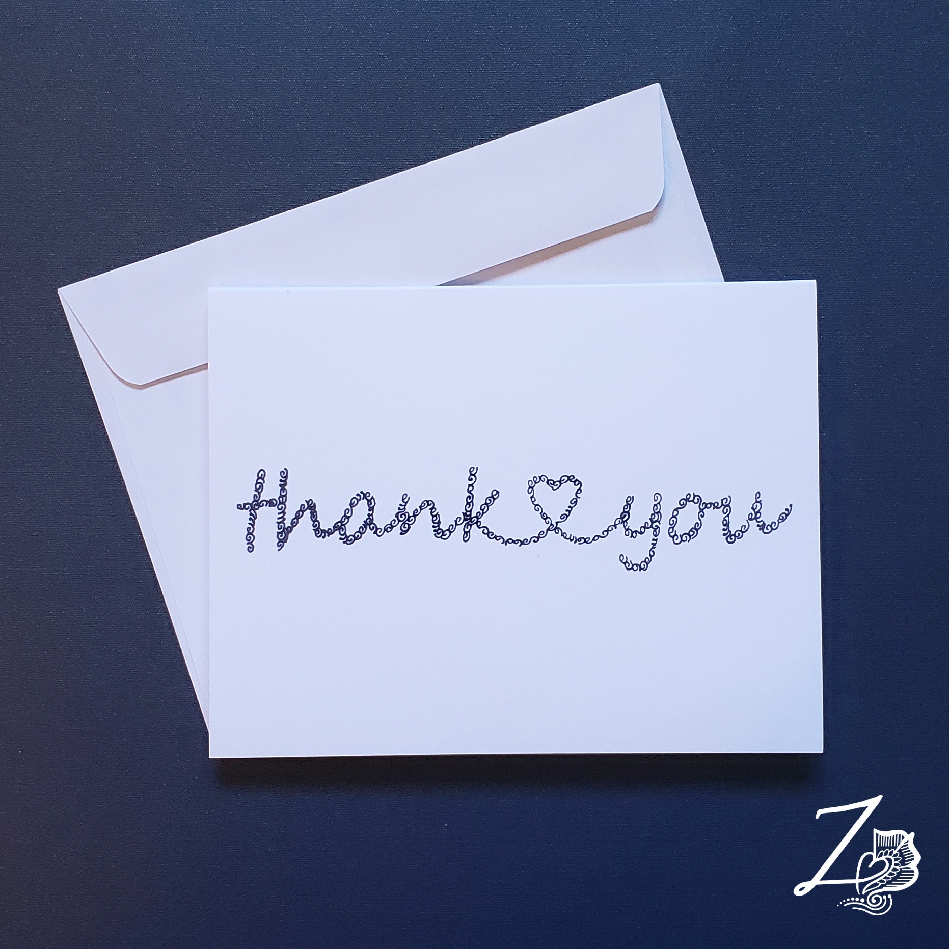 Thank You - Cursive Heart