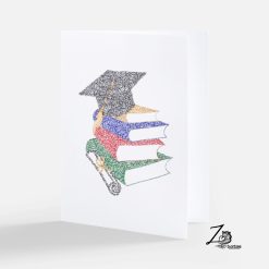 Grad cap with books and scroll